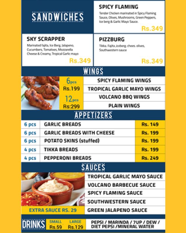 Magnet Pizza menu