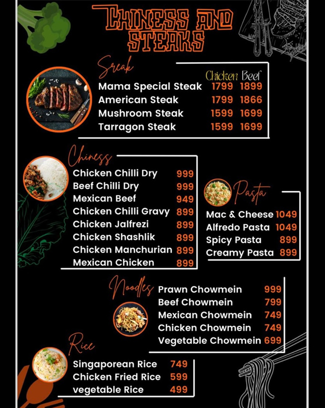 Mama Chai Junction menu
