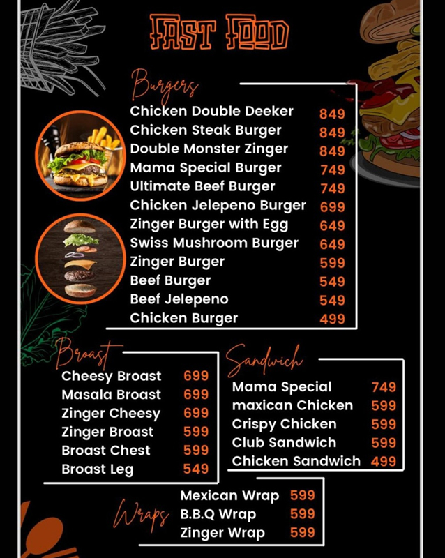 Mama Chai Junction menu