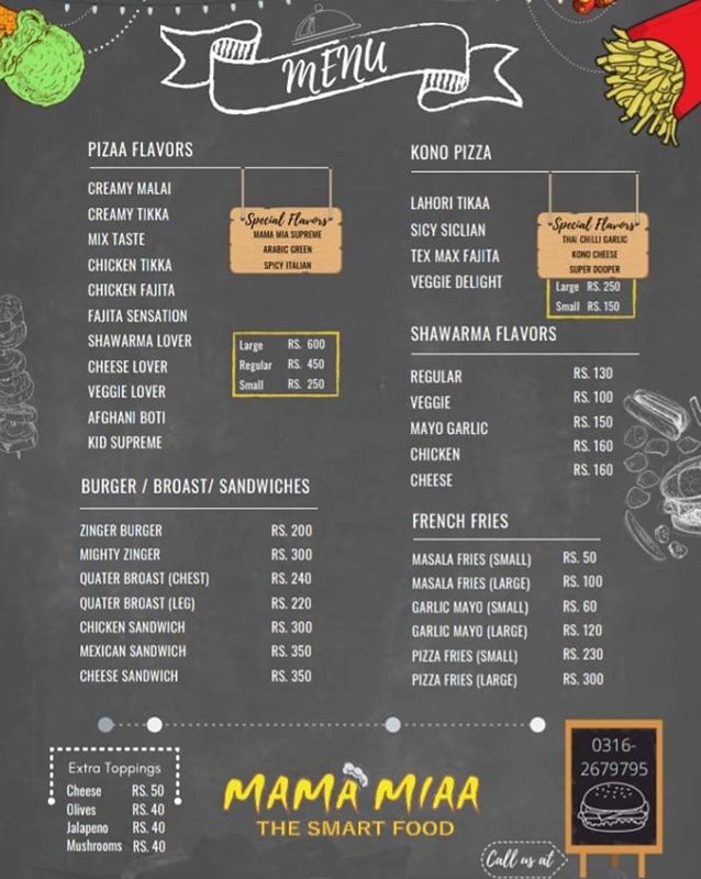 Mama Miaa menu