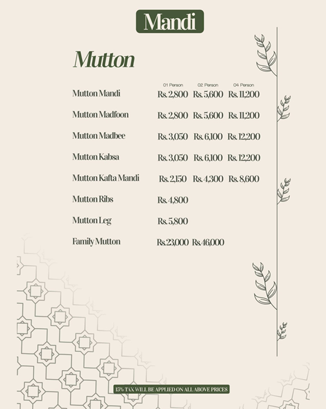 Mandi House menu