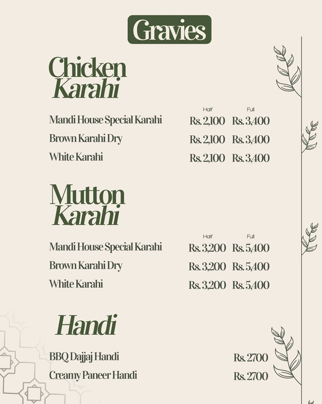 Mandi House menu