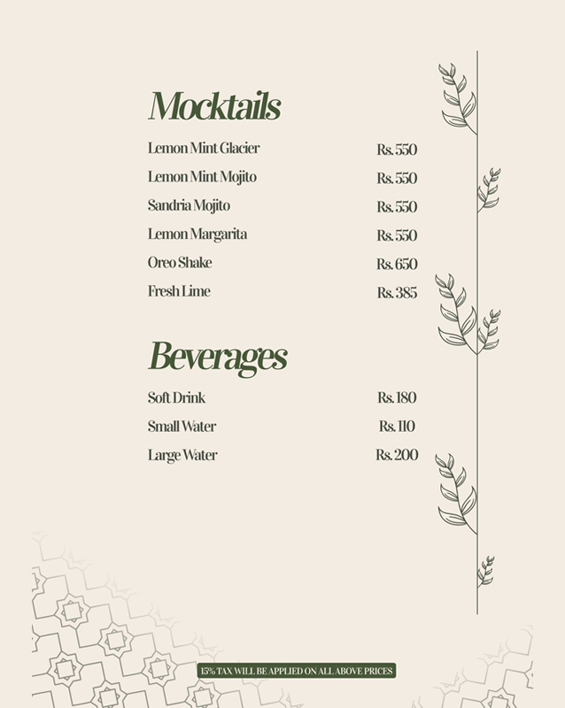 Mandi House menu