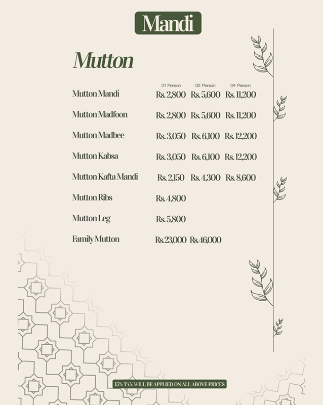 Mandi House menu