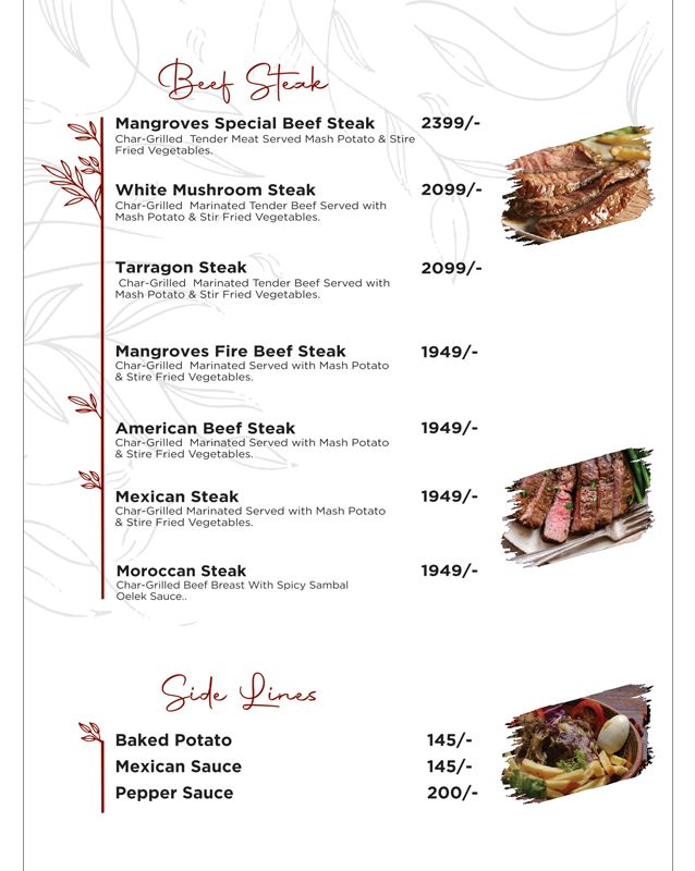 Mangroves – The Ultimate Cuisine menu