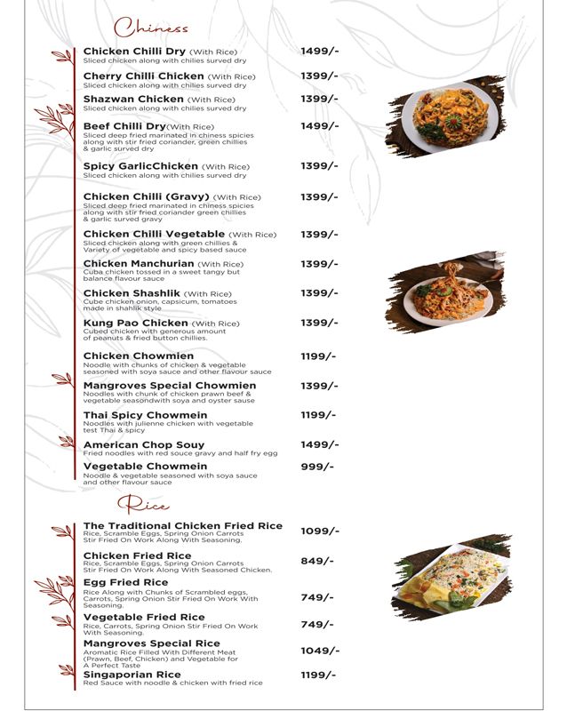Mangroves – The Ultimate Cuisine menu
