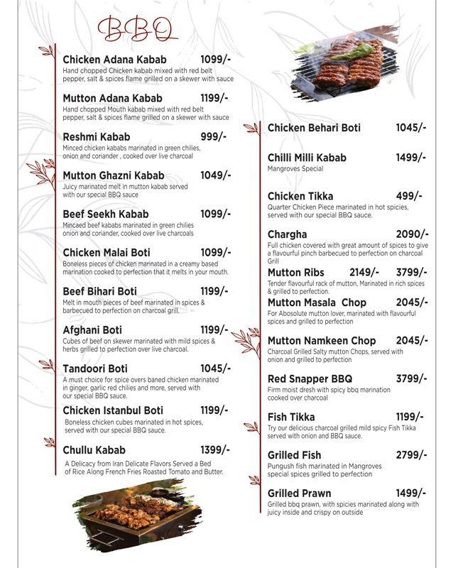 Mangroves – The Ultimate Cuisine menu