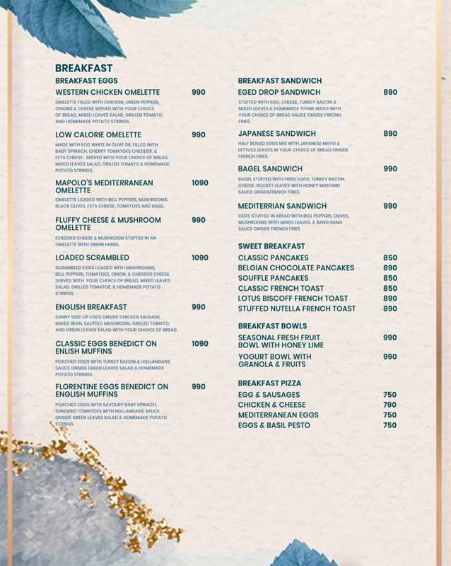 Mapolo’s menu