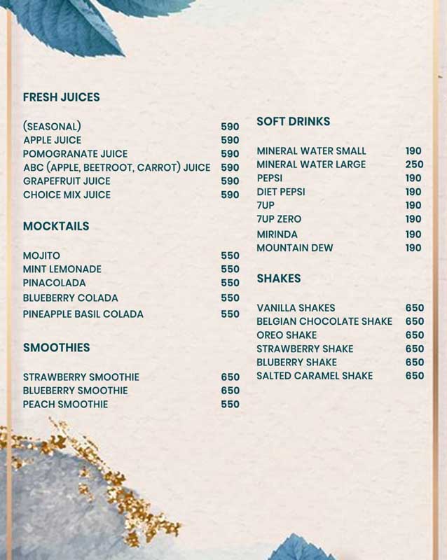 Mapolo’s menu