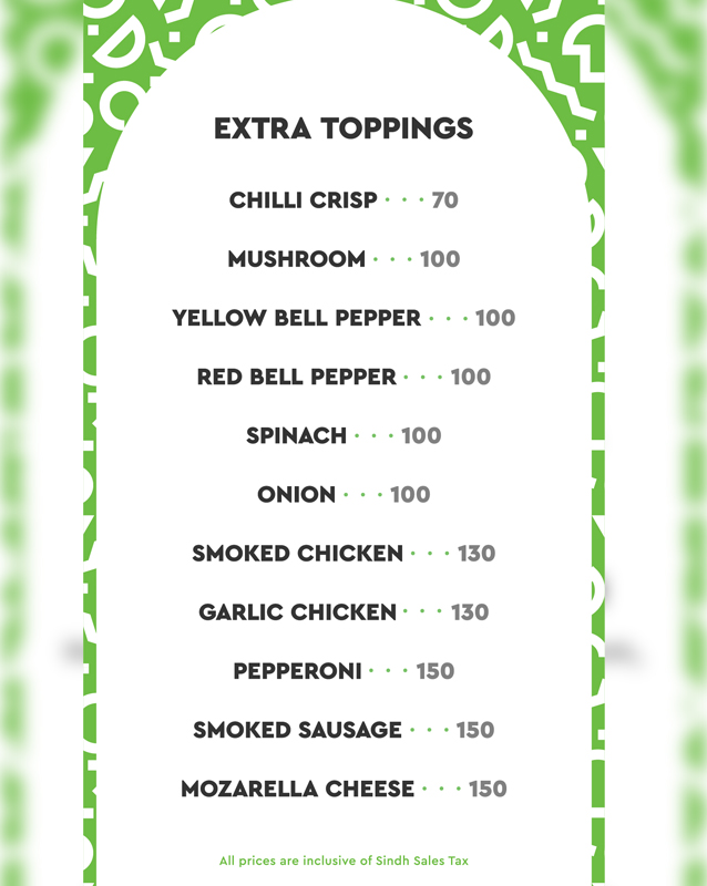 Mario's Pizzeria menu