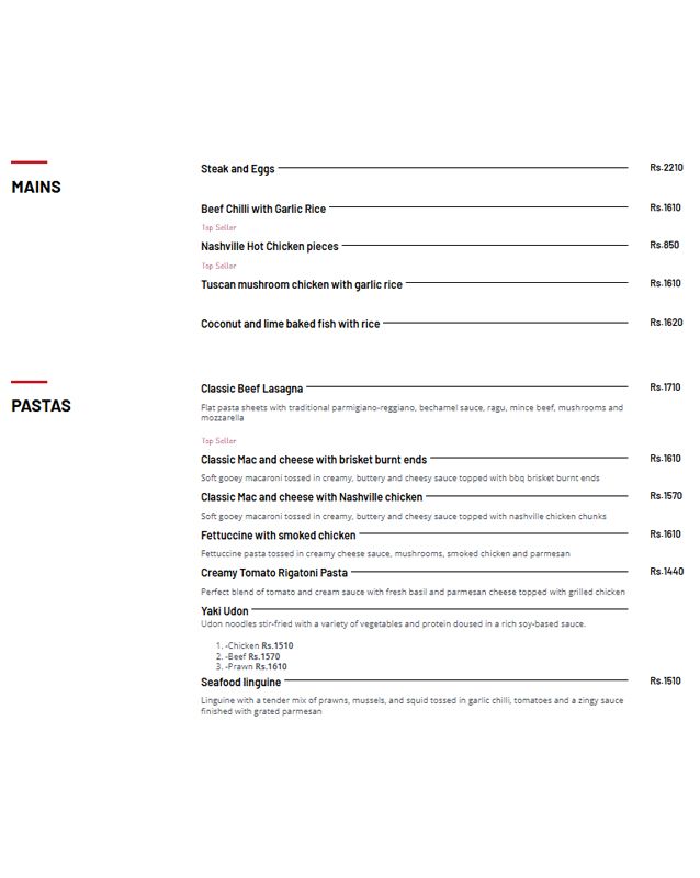Markhor Smoked Meat menu