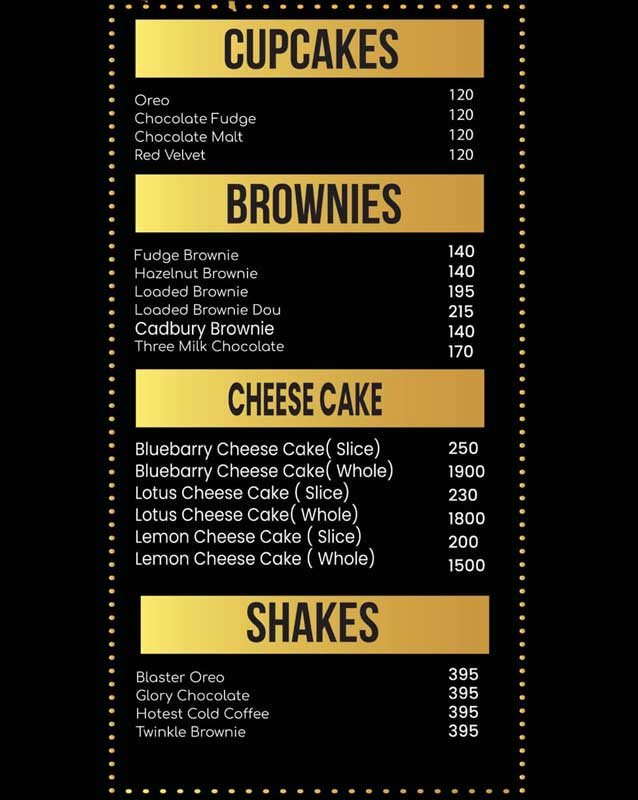 Maryland Desserts menu