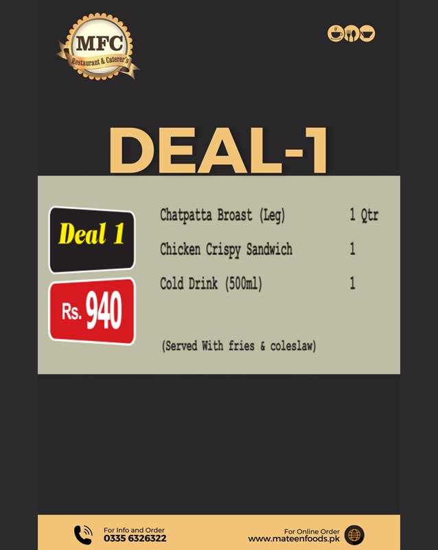 Mateen Food Centre menu