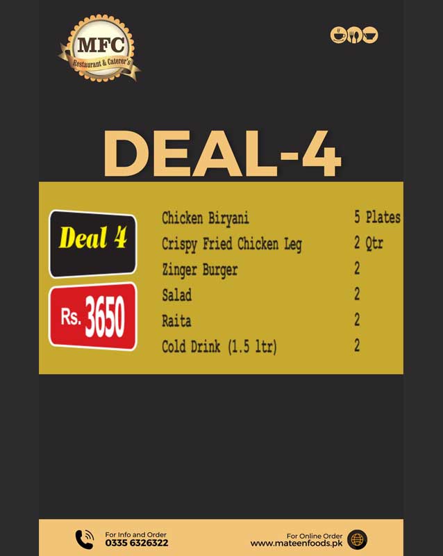 Mateen Food Centre menu