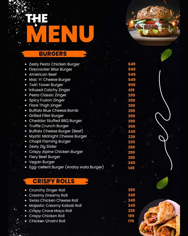 Maverick's Food menu