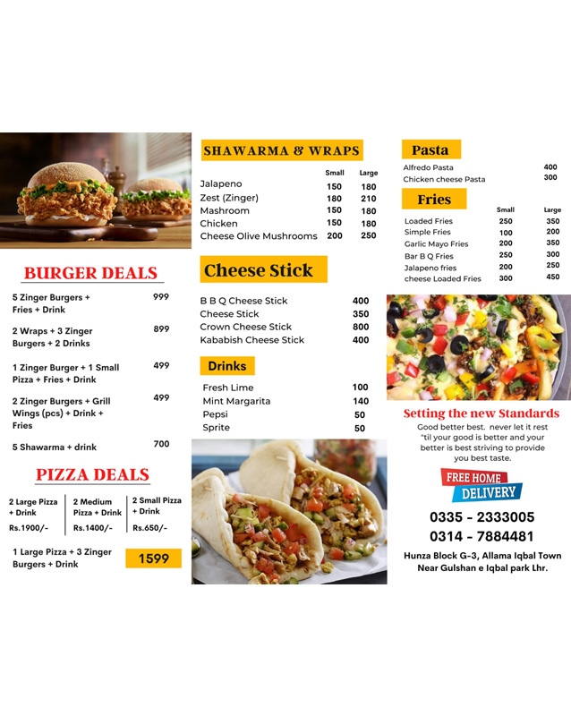 Maxwell's Kafe menu