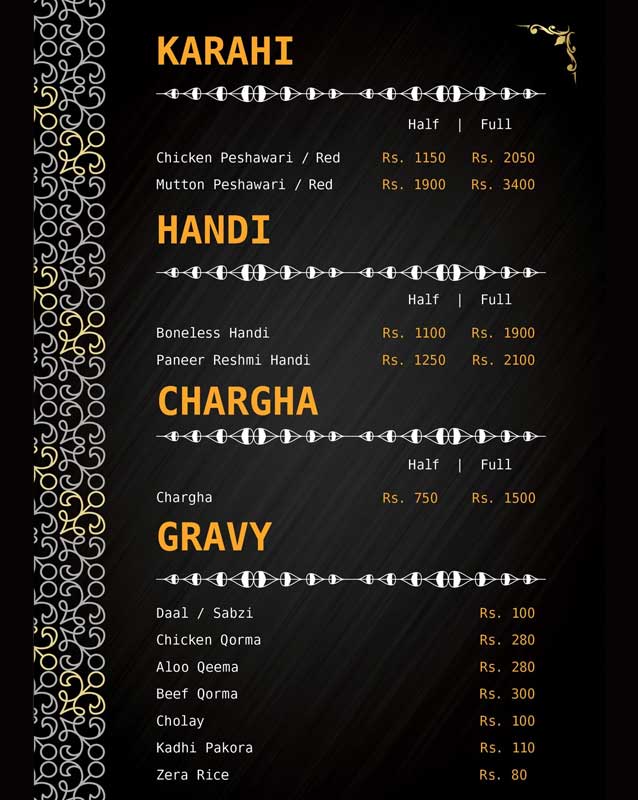Mazaidar Haleem & Foods menu