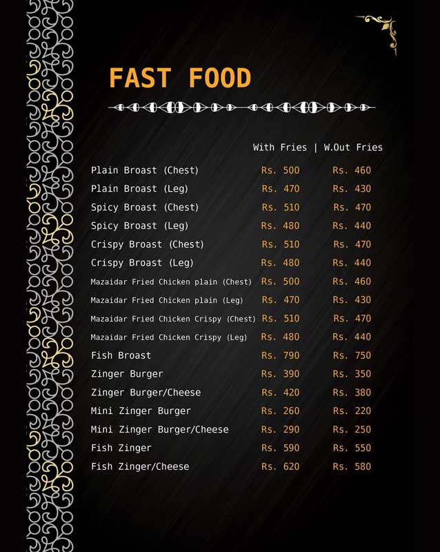 Mazaidar Haleem & Foods menu