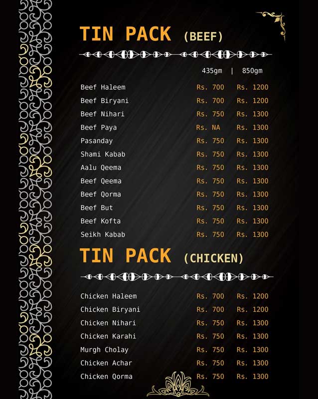 Mazaidar Haleem & Foods menu