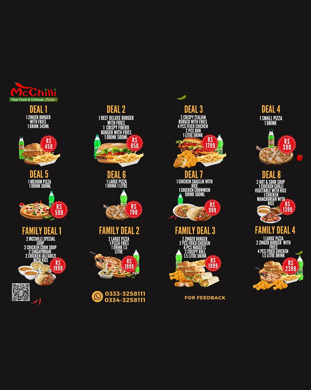Mcchilli menu