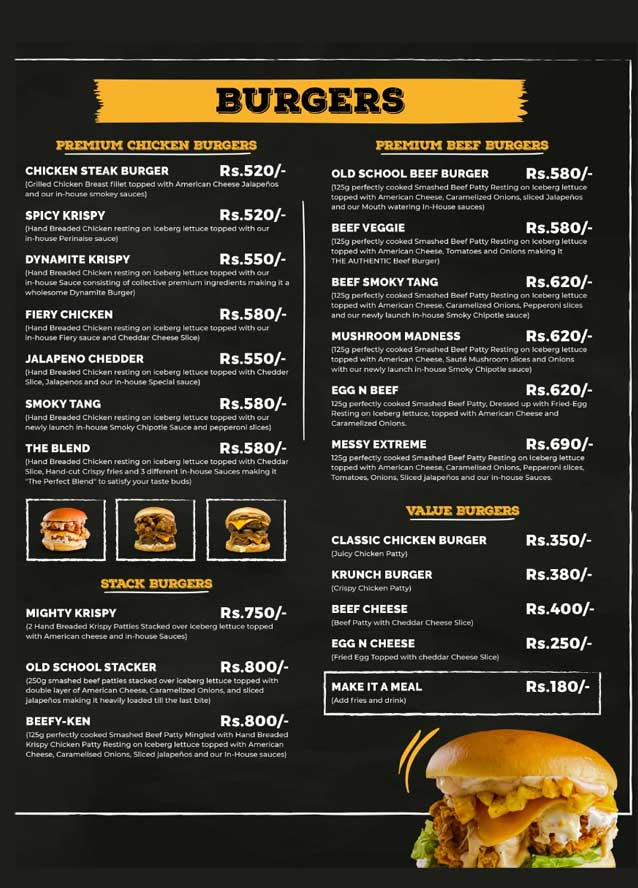 McKorner menu