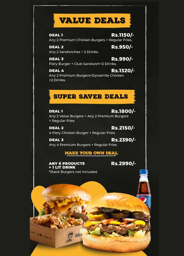 McKorner menu