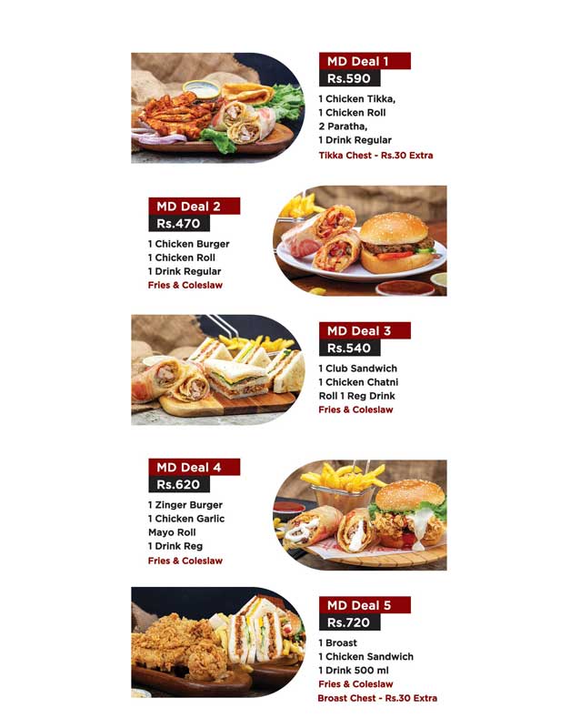 MD Burger & Broast menu