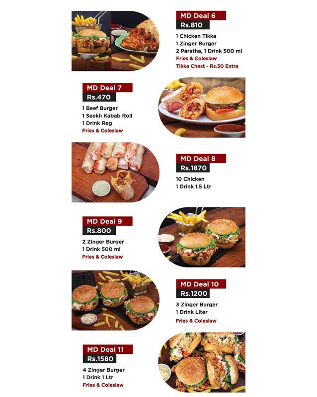MD Burger & Broast menu