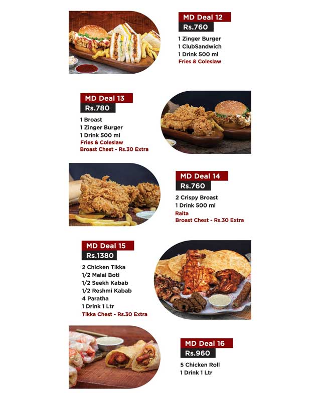 MD Burger & Broast menu