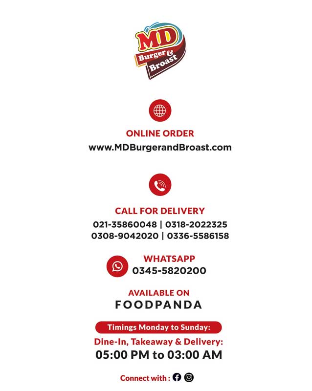 MD Burger & Broast menu
