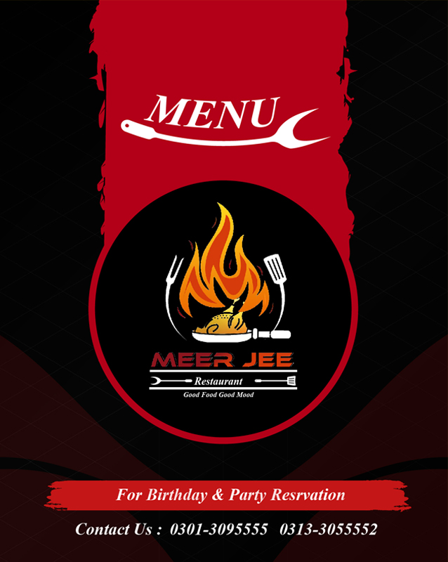 Meer Jee Restaurant menu