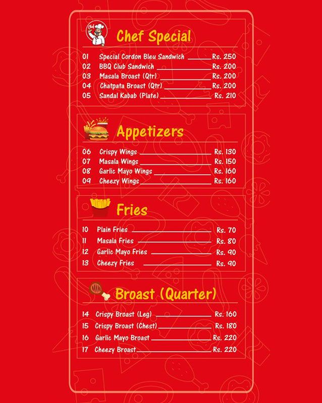 Meet n Eat menu