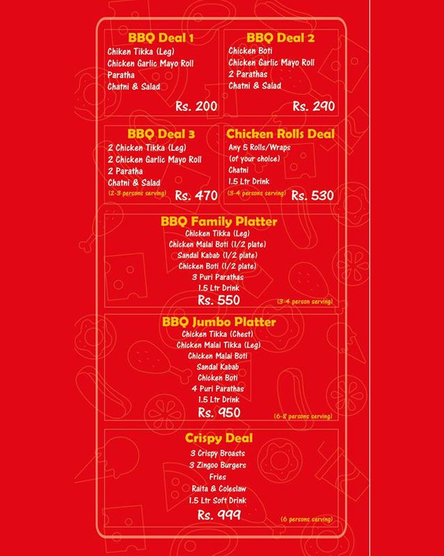 Meet n Eat menu