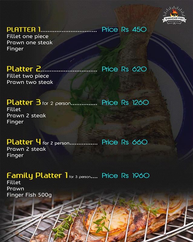 Shandar Fish menu