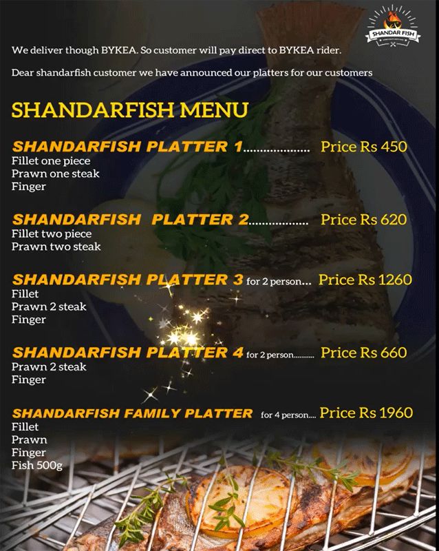Shandar Fish menu