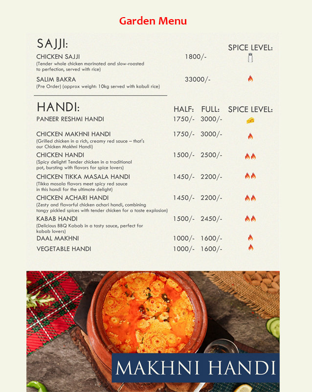 Mehran Sajji & Caterers menu