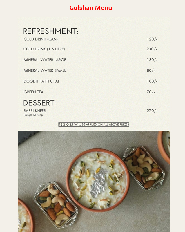 Mehran Sajji & Caterers menu