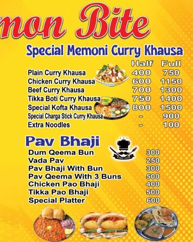 Memon Bite menu
