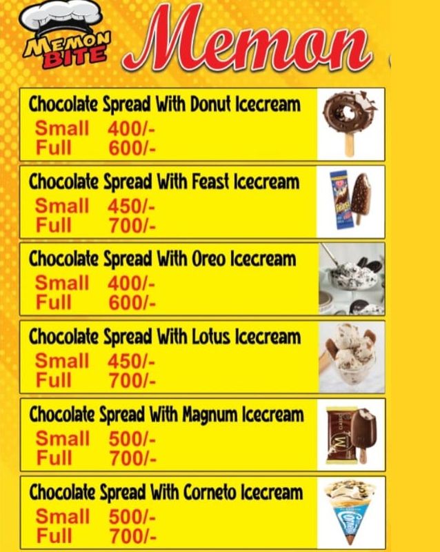 Memon Bite menu