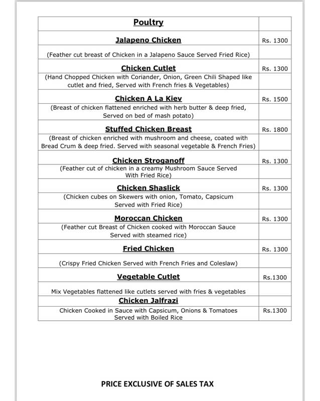 Shezan Ampis Restaurant menu