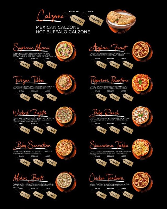 Miami Pizza House menu
