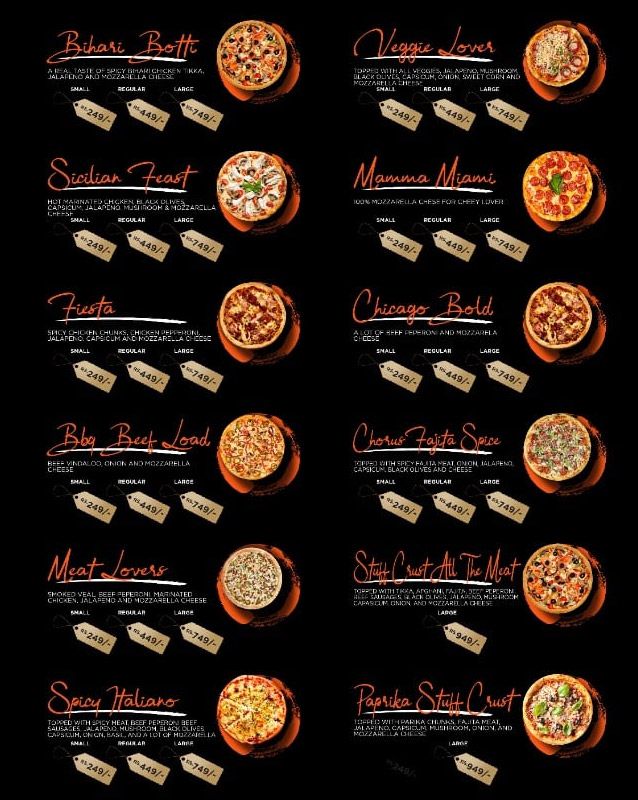 Miami Pizza House menu