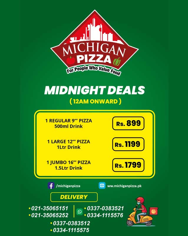 Michigan Pizza menu