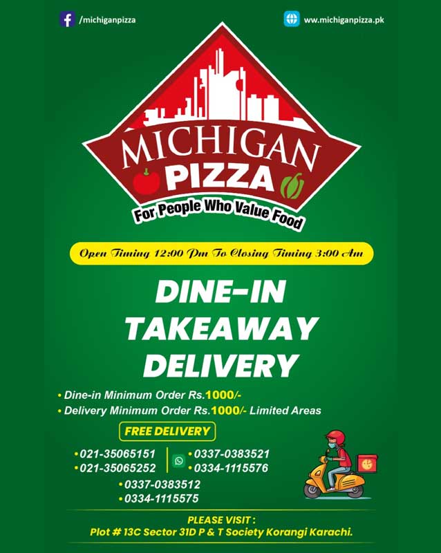 Michigan Pizza menu