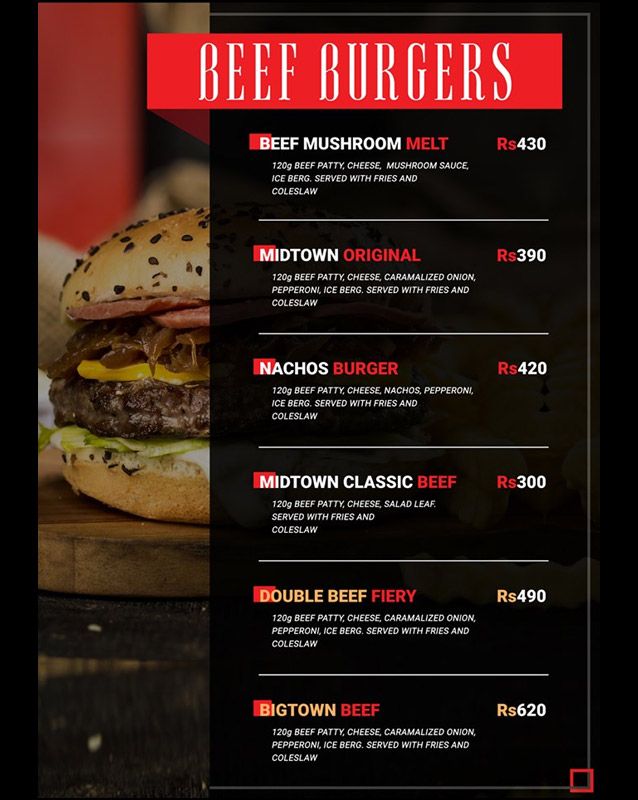 MidTown Cafe (Temporary CLOSED for RENOVATION) menu