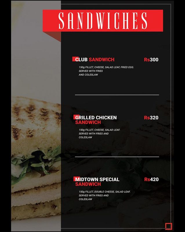 MidTown Cafe (Temporary CLOSED for RENOVATION) menu