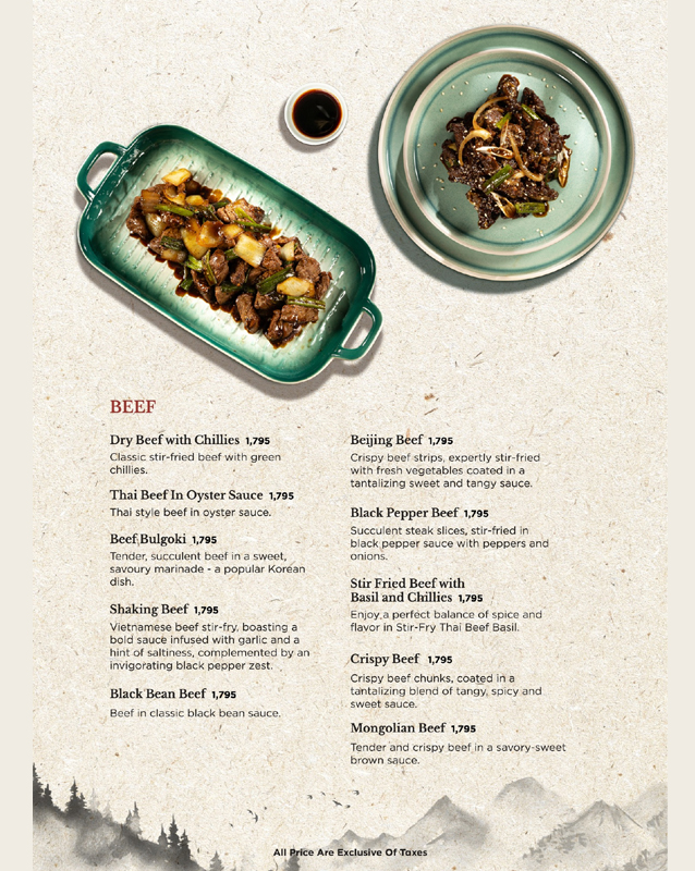Ming's Patio menu