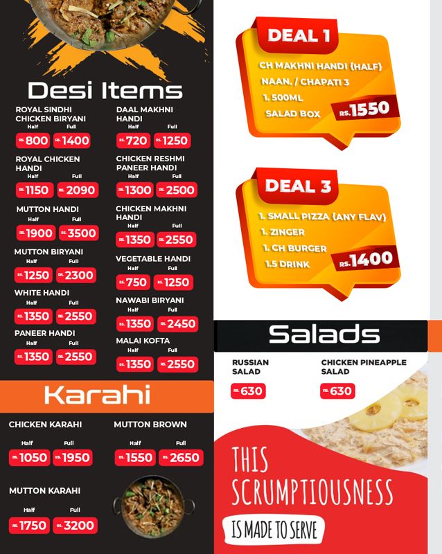 Mirchi 360 Degrees menu