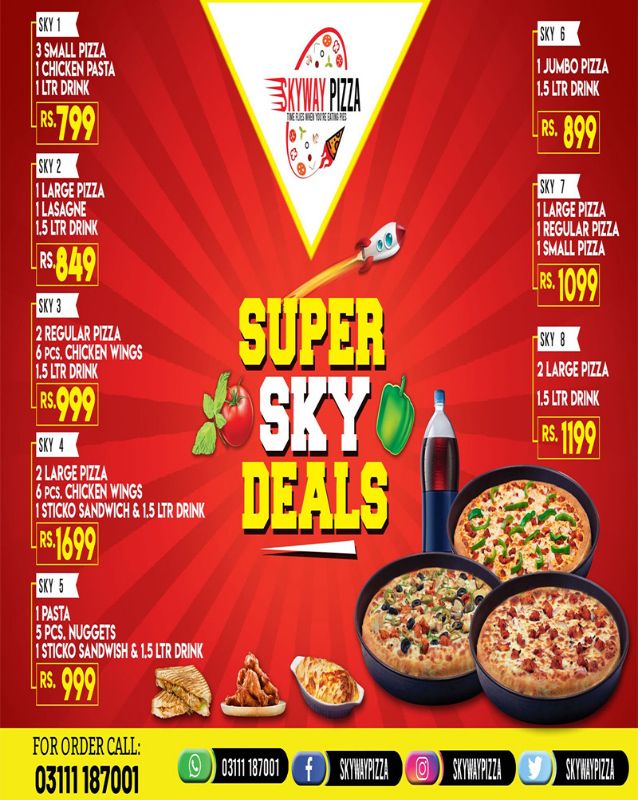 SkyWay Pizza menu