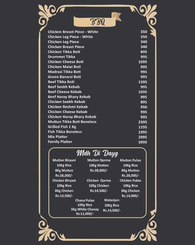 Mitti Di Handi menu